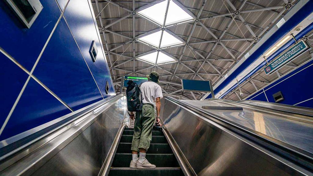 Boy on Gul Circle Escalator