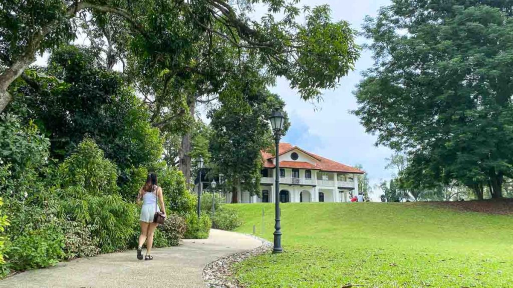 Girl walking in a a park in Singapore