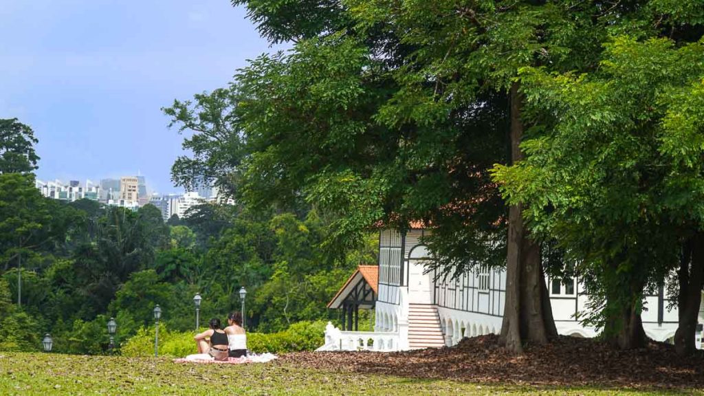 Pique-nique à l'extension galop des jardins botaniques de Singapour