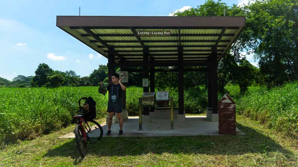 Boy Resting at Layang Layang Hut at Ketam Mountain Bike Park