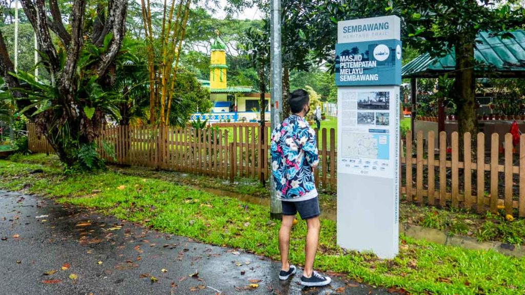 Sembawang Heritage Trail information board outside Masjid Petempatan - Sembawang Heritage Trail guide