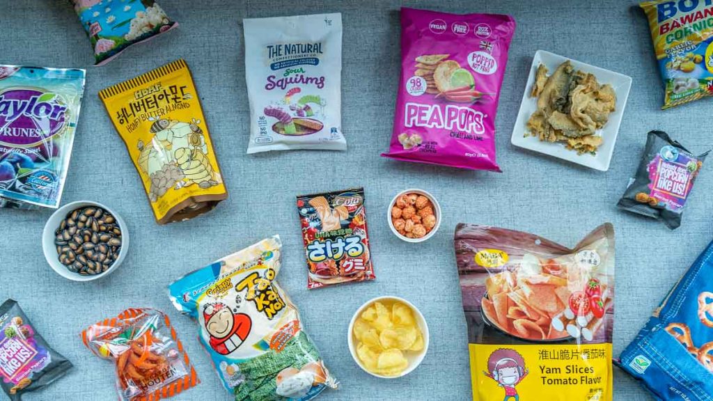 Different Snacks Around the World Spread Out