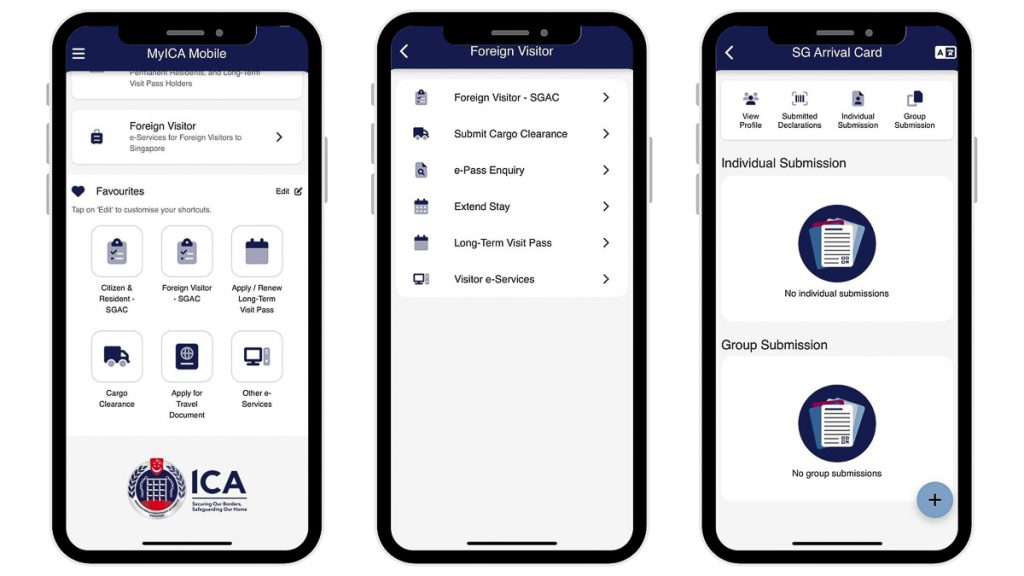 ICA Mobile App - Singapore Itinerary