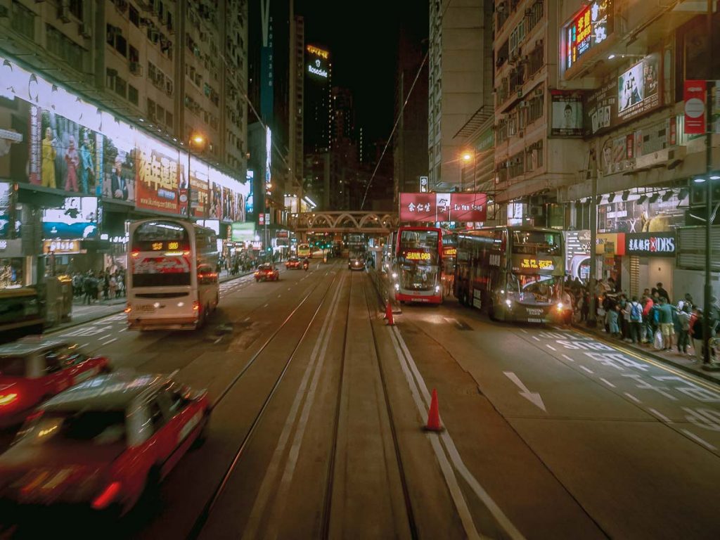 Road in Hong Kong city at night - Hong Kongers rude and unfriendly