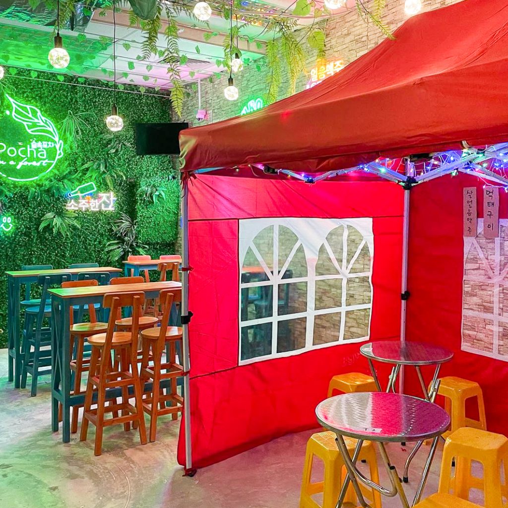 Pocha in a forest Tent Bar — Korea-themed Singapore Daycation
