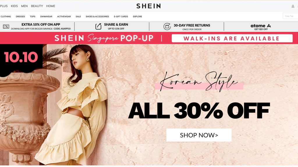 Shein Online Shop for K-fashion