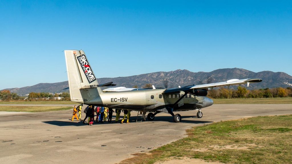 Boarding the Plane at Skydive EmpuriaBrava Catalonia - Barcelona Itinerary