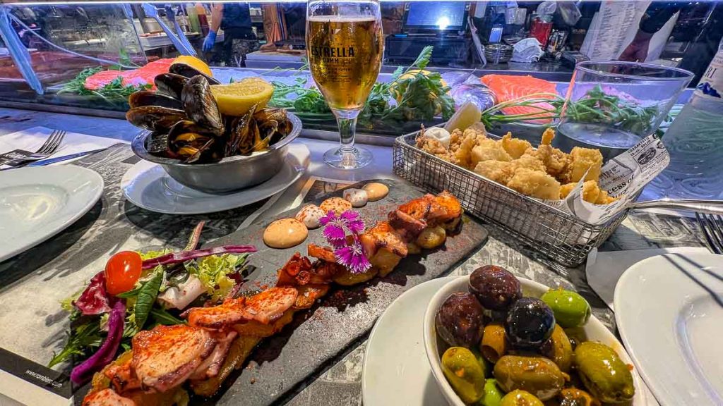 La Boqueria Market Ramblero Seafood Bar - Barcelona Itinerary