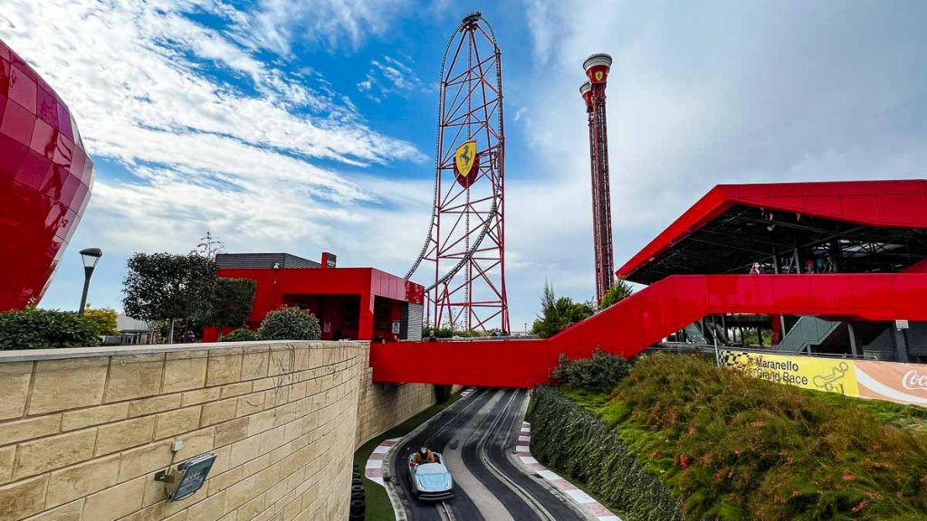Tarragona Ferrari Land Themepark Red Force Roller Coaster Barcelona Itinerary