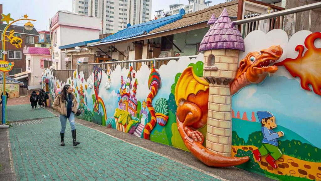 Fairytale Alley Mural Fairyland Village Incheon - Sakura Viewing Outside Japan