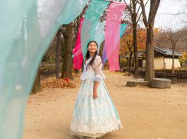 Girl in Hanbok at Korean Folk Village - Day Trips out of Seoul