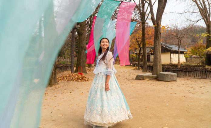 Girl in Hanbok at Korean Folk Village - Day Trips out of Seoul
