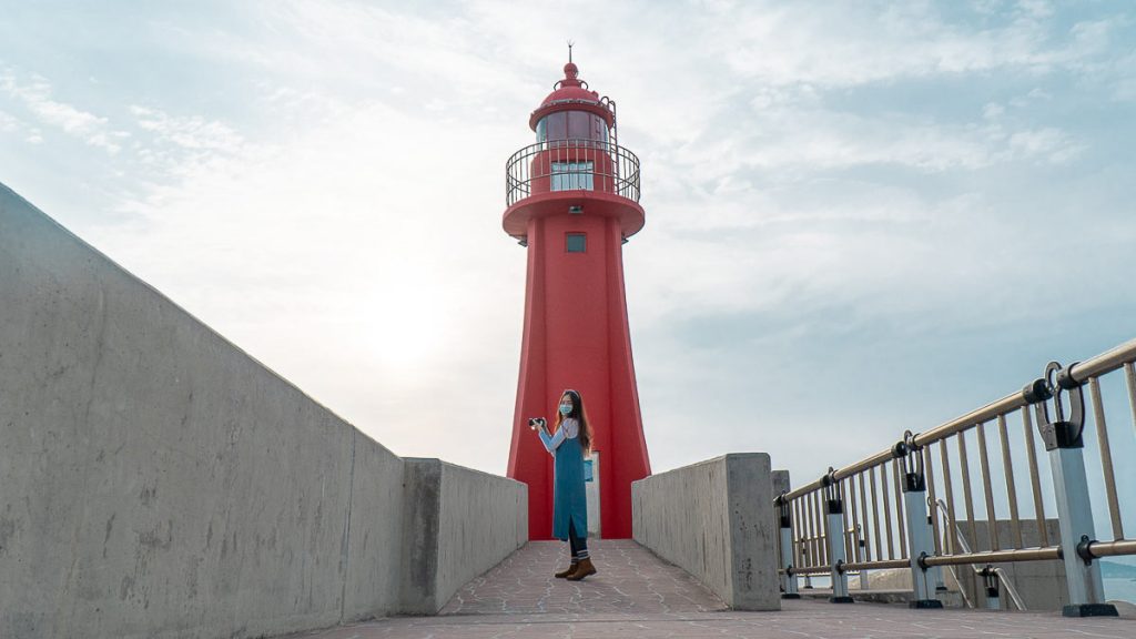 Girl at Daepohang Lighthouse - Singapore - South Korea VTL 