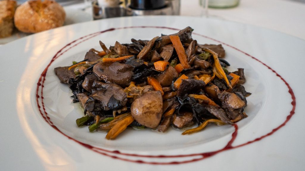 Olot Volcanic Cuisine La Deu Restaurant Mushrooms - Catalonia Road Trip Itinerary