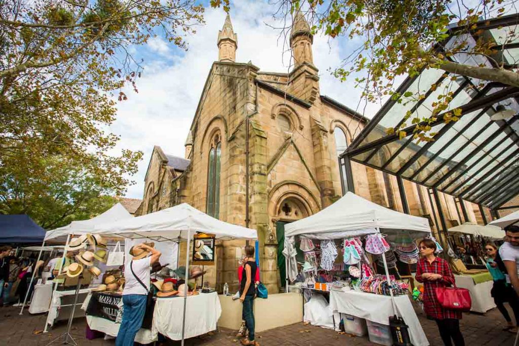 Shoppers and stalls at Paddington Markets - Things to Do in Sydney