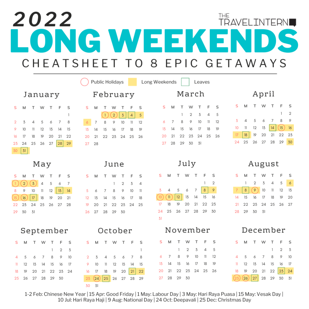 2022 Long Weekend Cheat Sheet - 2022 Public Holidays