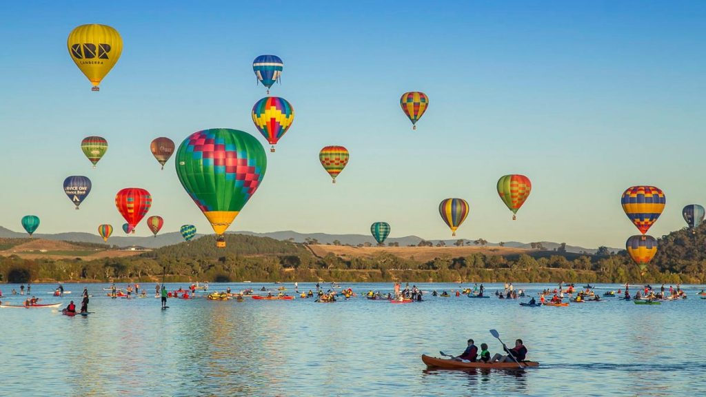 Hot air balloons in Canberra Australia - Australia states opening 2022