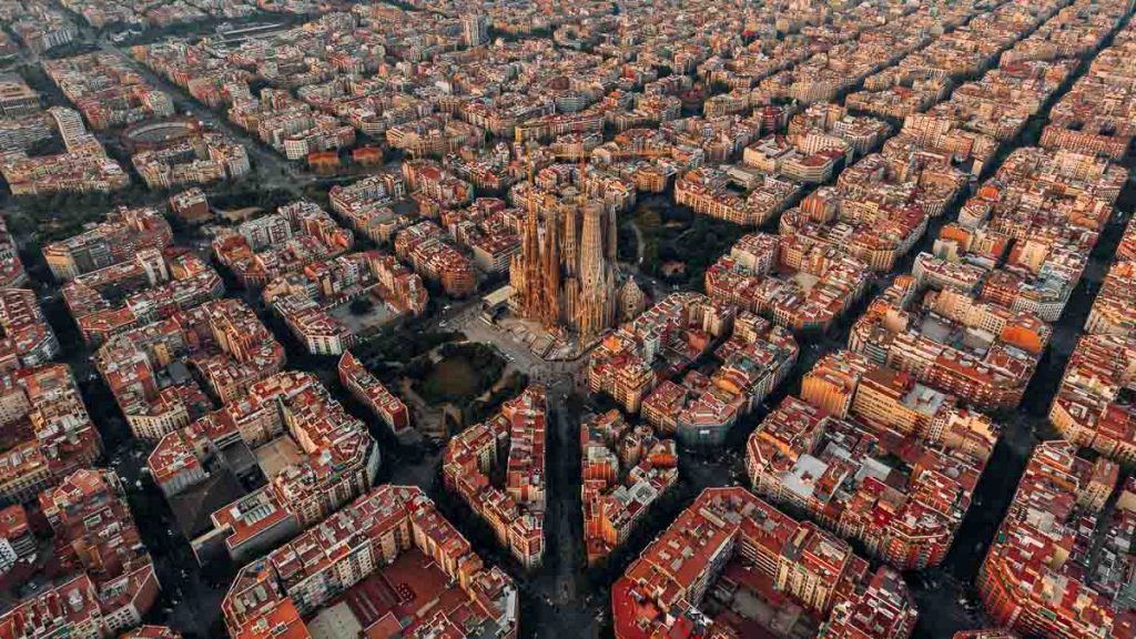 Drone Image of Barcelona City Grid - Things to do in Barcelona
