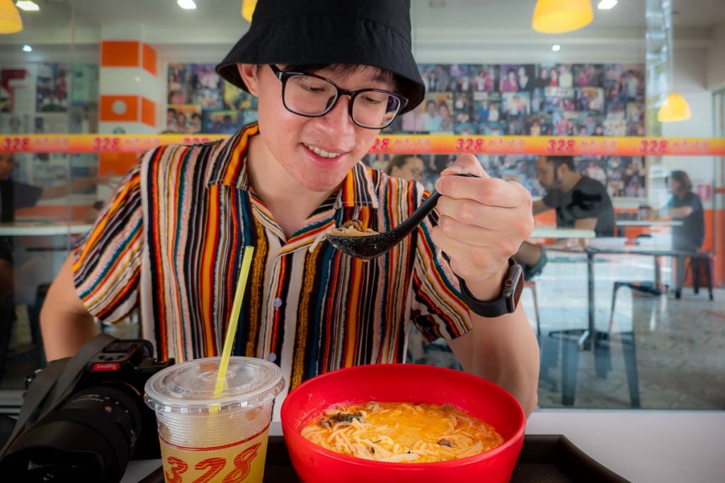 Eating 328 Katong Laksa - Best things to eat in SG