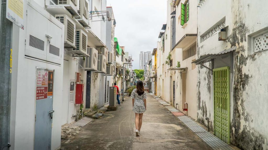 Girl walking along an alleyway - Jalan Besar