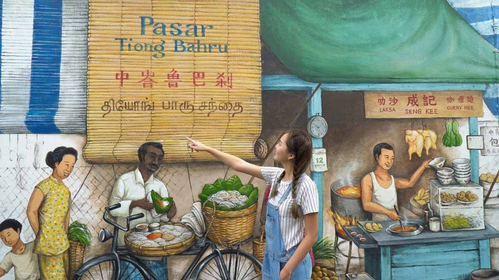 Girl Pointing At Mural - Tiong Bahru Singapore