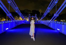 Girl on bridge - iPhone night photography