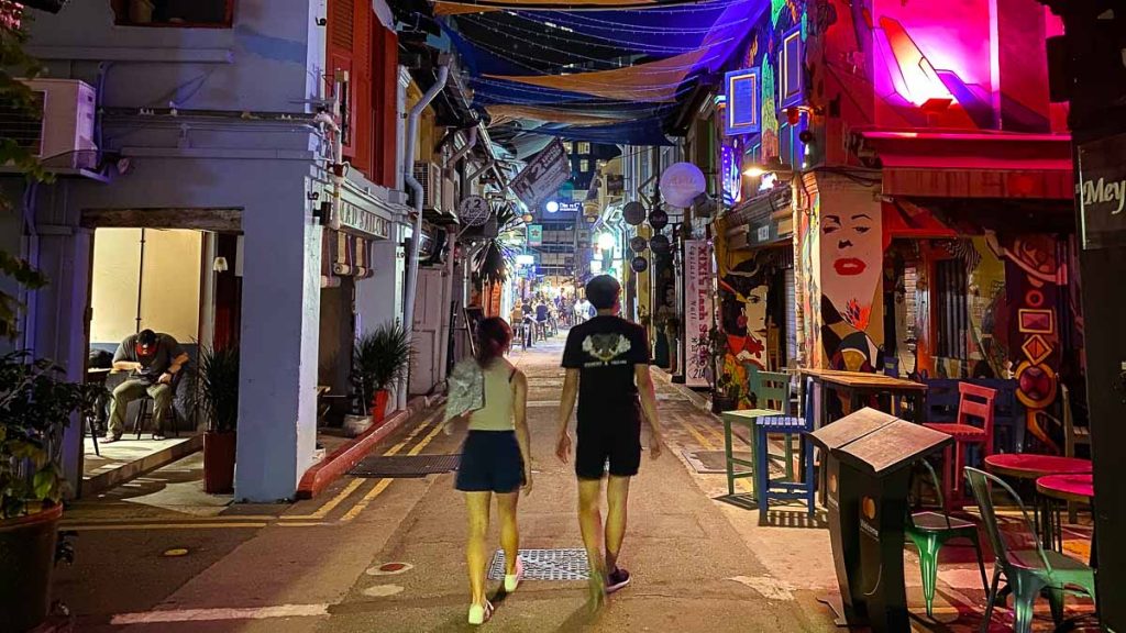 Walking along Haji Lane - Instagrammable spots in Singapore
