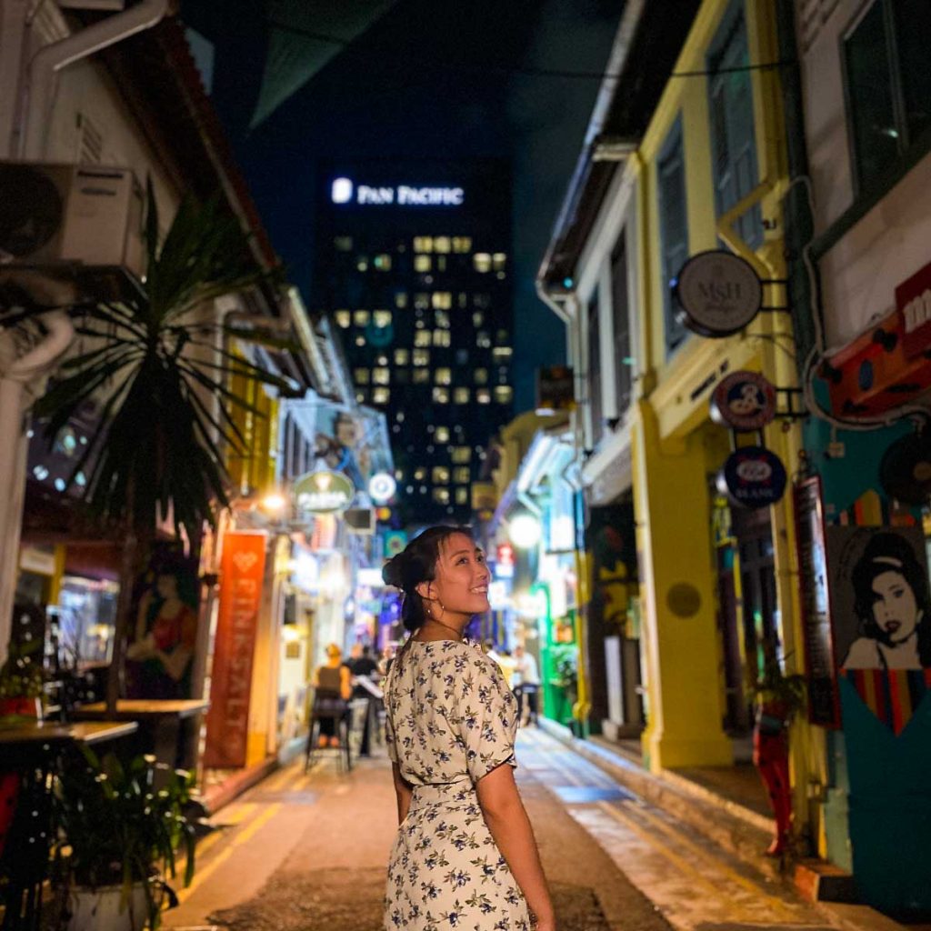 Girl at Haji Lane - Instagrammable spots in Singapore