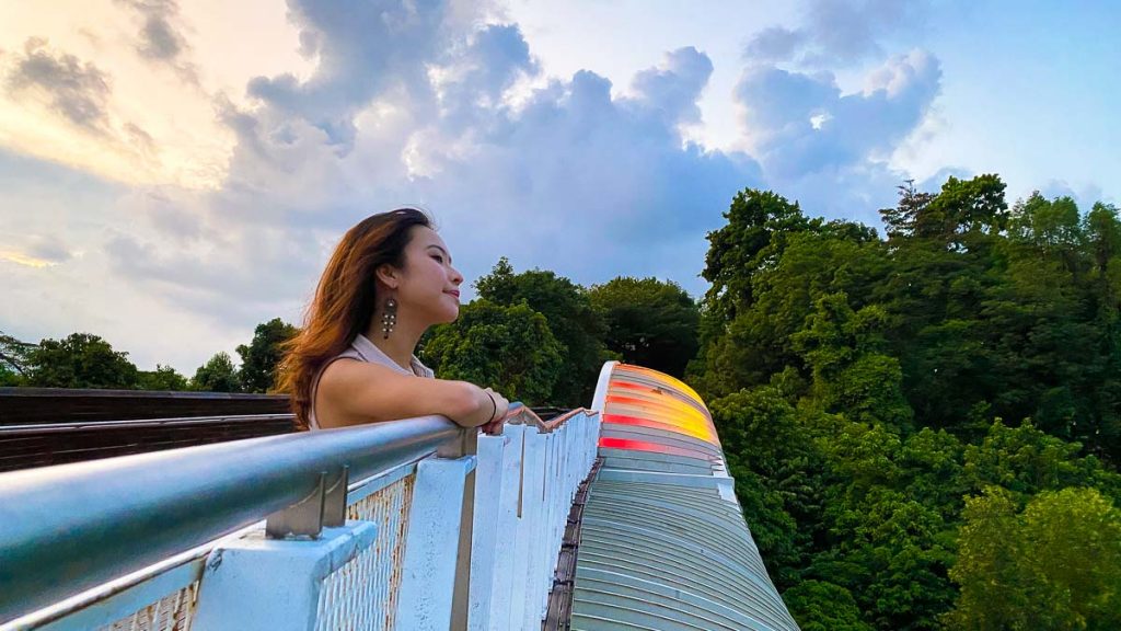 Girl looking out on Henderson Wave bridge - Instagrammable spots in Singapore