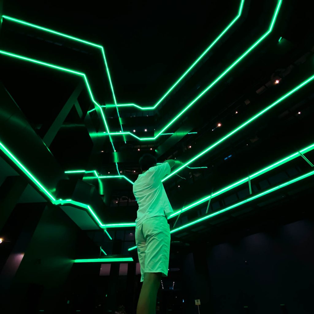 Boy posing at Razer HQ