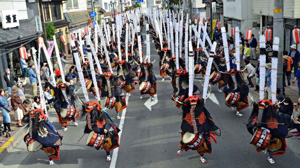 Drummers at Shishi Odori Matsuri - Iwate Guide