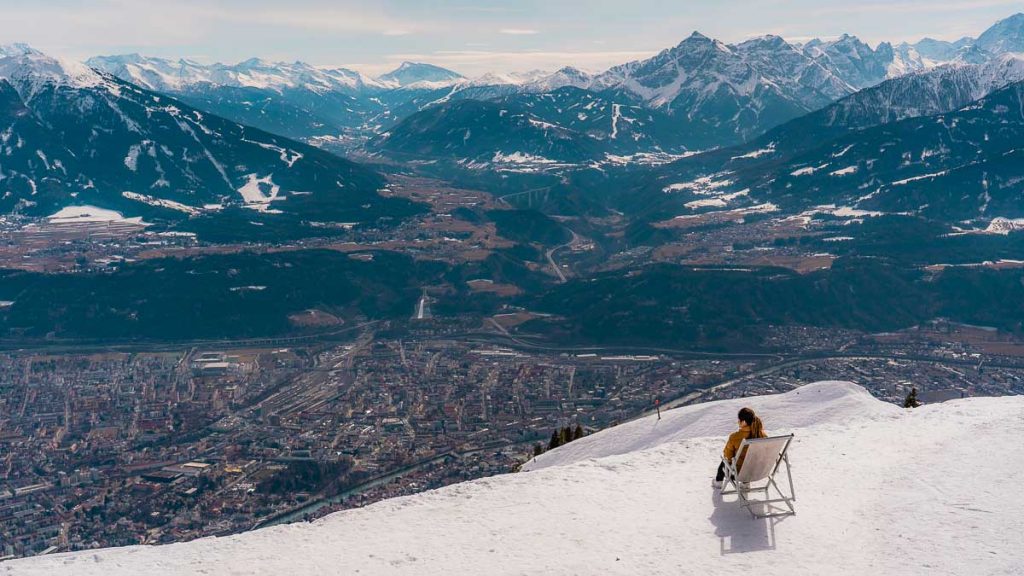 Innsbruck Old Town View from Nordkette Ski Resort - Austria Winter Itinerary