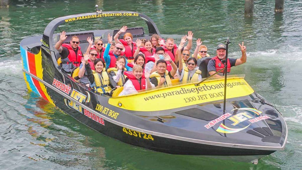 People on Jet Boat - Gold Coast Itinerary