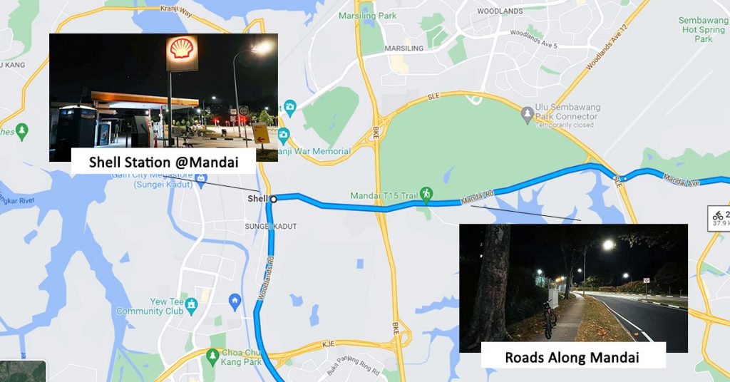 Mandai Map - Night Cycling Route