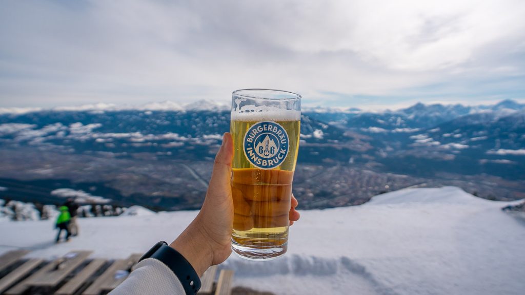Seegrube Restaurant Beer at Nordkette Ski Park Innsbruck - Austria Itinerary