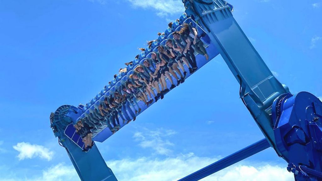 People Riding Rollercoaster at Sea World - Gold Coast Itinerary