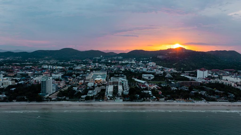 Hua Hin Beach Sunset Drone Shot - Things to do in Hua Hin
