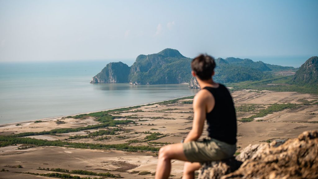 Hua Hin Khao Sam Roi Yot National Park Hiker at Khao Daeng Viewpoint - Bangkok Itinerary