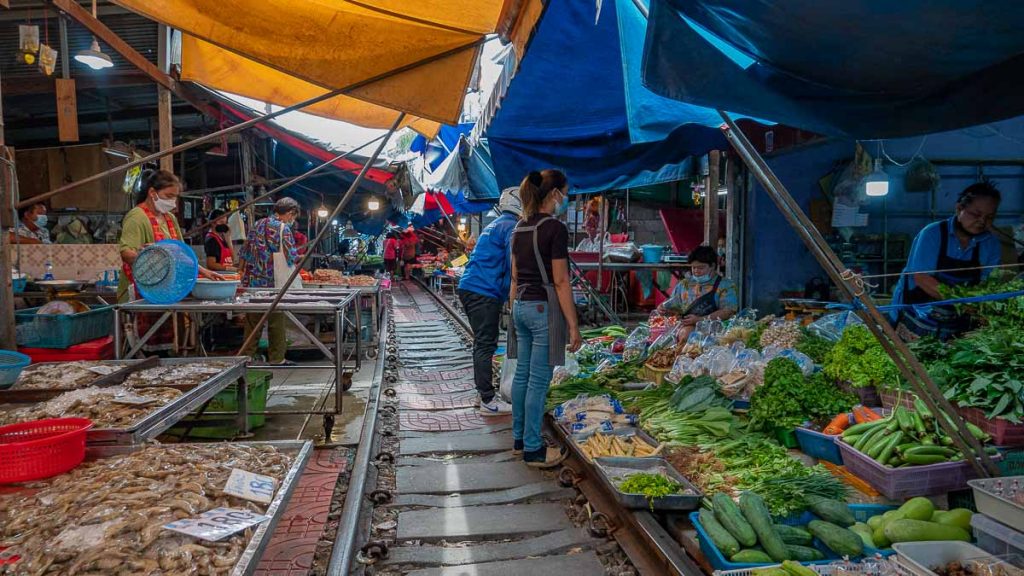 Maeklong Railway Market Food Stalls - Bangkok Road Trip