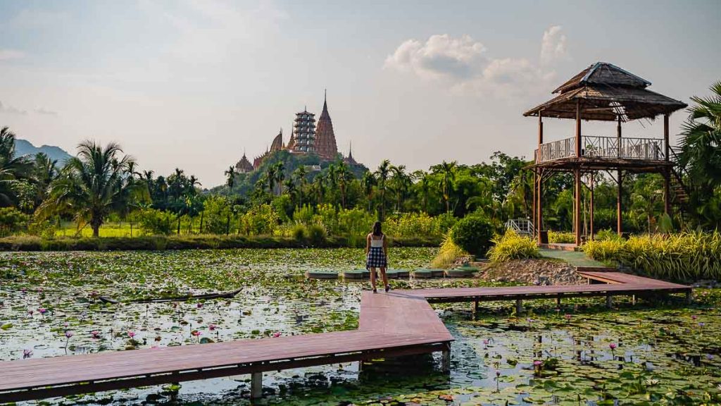 Tourist at Wat Tham Suea Temple - Bangkok Road Trip