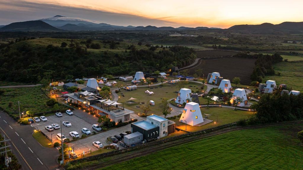 Aerial View of Around Follie Jeju - Unique Accommodations in Korea
