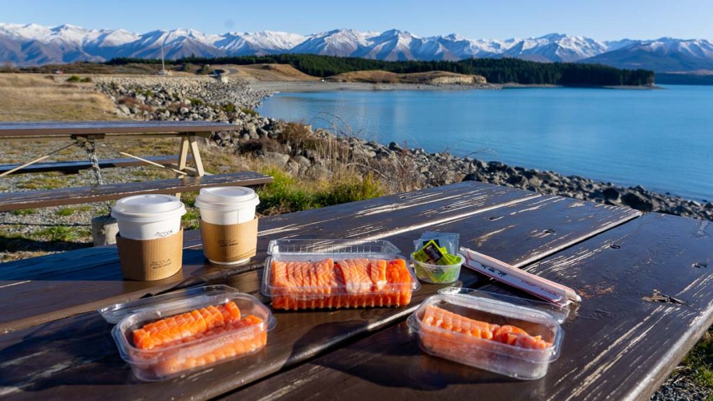 Mount Cook Alpine Salmon at Lake Pukaki - New Zealand South Island Itinerary