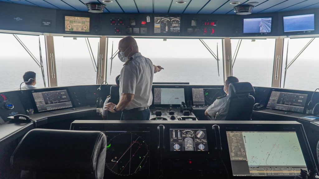 Controls at Captain's Bridge - Singapore Cruise