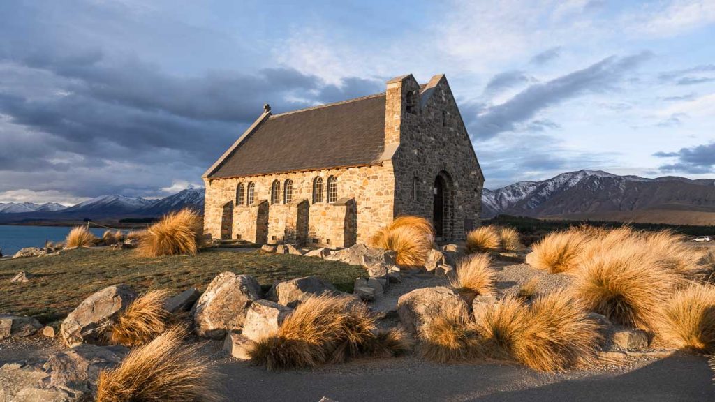 Church of the good Shepherd during sunset - New Zealand South Island Itinerary