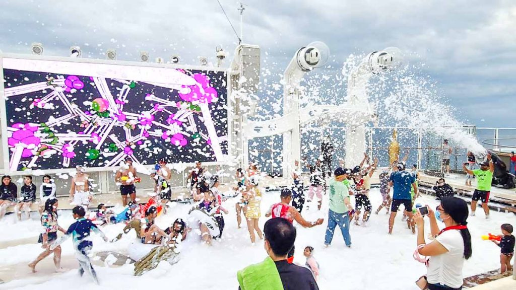 People Partying with Foam - Genting Dream