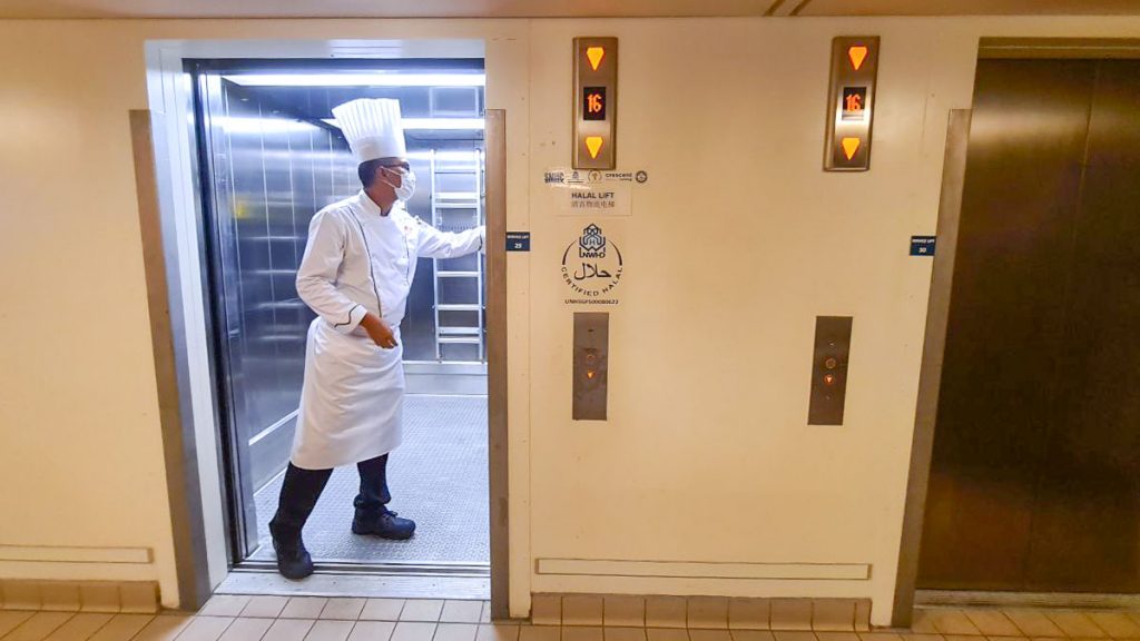 Man in Halal Lift - Singapore Cruise