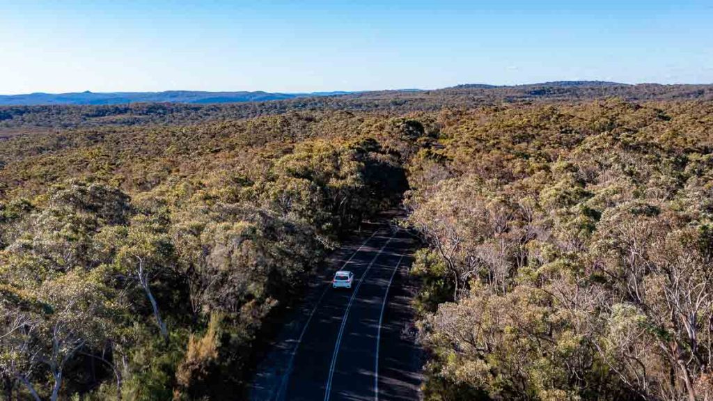 Ku Ring Gai Chase National Park Drone Shot of Car - New South Wales Itinerary