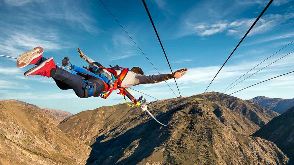 Man flying out on Nevis Catapult - Things to do in Queenstown New Zealand