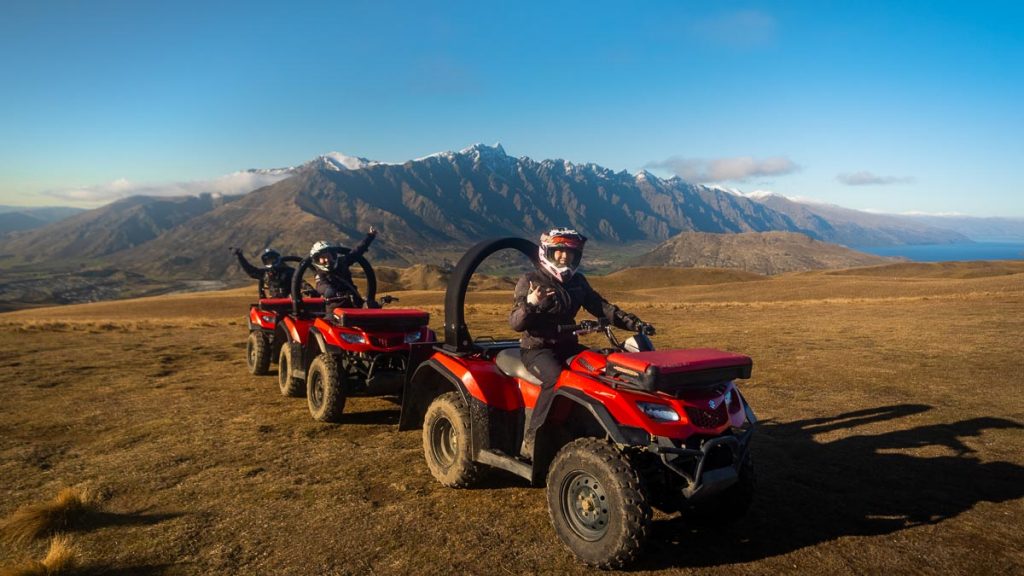 Friends Quad Biking in Queenstown - New Zealand South Island Itinerary