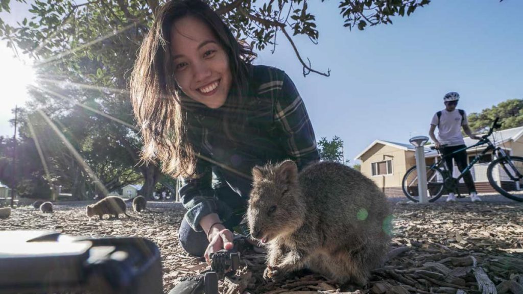 Quokka with Girl - Budget Travel